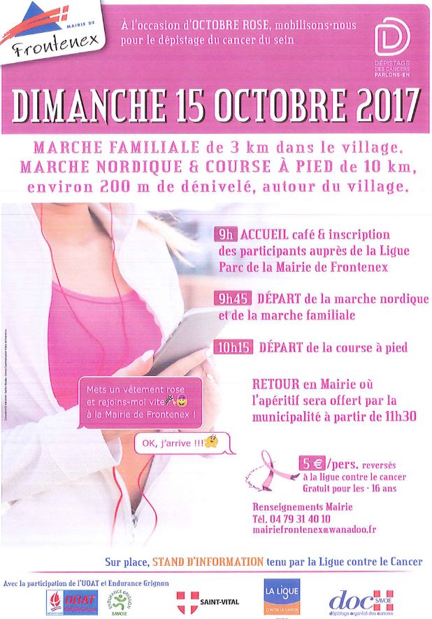 Ce dimanche participons à l'événement organisé à l'occasion d'OCTOBRE ROSE par la mairie de Frontenex ! 